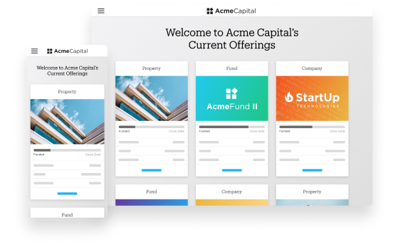Capital Raising Portal screen shots